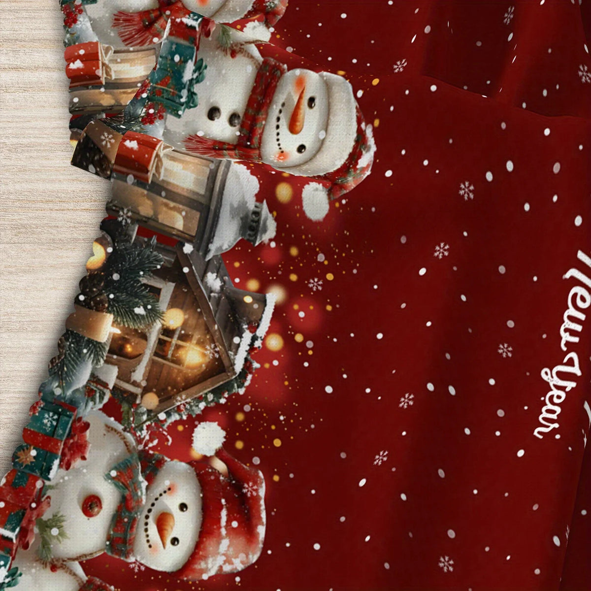 1pc Christmas Snowman Tablecloth with Snowflake & Snow Farm Design - Winter Themed Rectangular ' Table, Fabric Suitable for Indoor/Outdoor Holiday Dining, Farmhouse Decorations