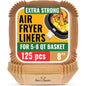 Disposable Liners, 125Pcs Air Fryer, Non-Stick and Oil Proof, 8” Square or 5-8 qt Basket