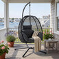 Double Outdoor Egg Swing Chair with Stand