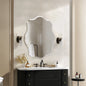 Wall Mirror, Scalloped Frameless Beveled Edge, Polished for Bathroom, Living Room, Vanity, Bedroom, Slive