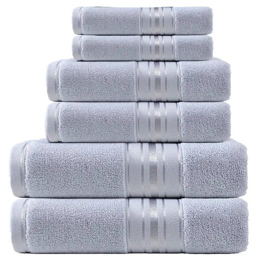 Luxury 6 Piece Towel Set, 2 Bath Towels 2 Hand Towel 2 Washcloths, 100% Cotton Turkish Towels