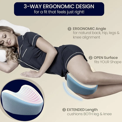 Leg Pillow for Side Sleepers with Cooling Gel Layer for Back Hip Knee Pain Relief