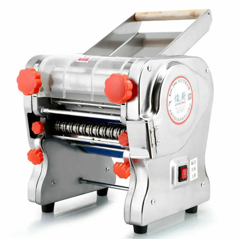 550W Electric Pasta Maker Noodle Machine, Dumpling Skin Roller, Full Stainless Steel Dual Knife Noodle Maker