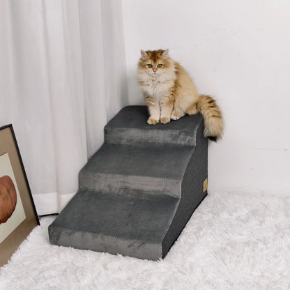 3/4 Step Dog Stairs with Washable Cover, Non-Slip