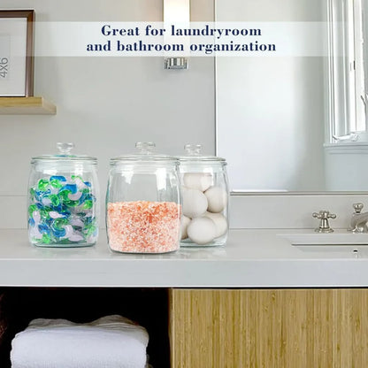 Half Gallon Glass Jars with Lid, Wide Mouth Cookie Jar Set of 2, Apothecary Jar for Candy, Kitchen Storage