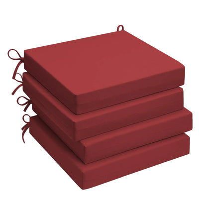 Outdoor Chair Cushions, Pack of 4, Water Resistant with Ties