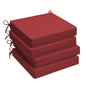 Outdoor Chair Cushions, Pack of 4, Water Resistant with Ties