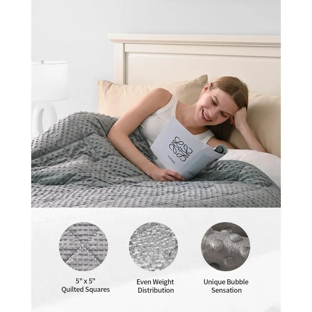 Weighted Blanket Queen Size, 15 lbs, Heavy Minky Blanket, Washable
