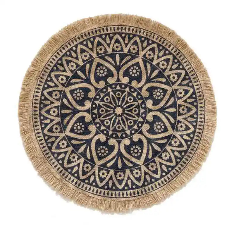 Handmade Cotton Woven Placemats with Boho Rustic Theme with Modern Farmhouse Fringe for Kitchen Dining Table