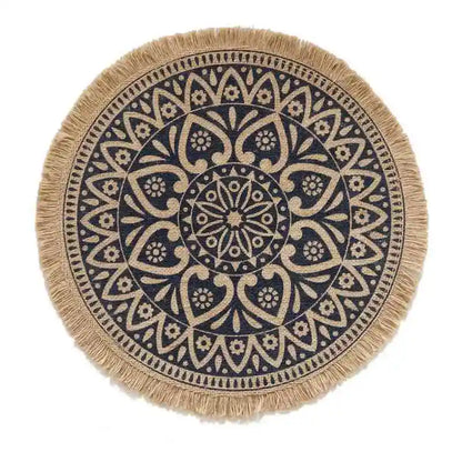 Handmade Cotton Woven Placemats with Boho Rustic Theme with Modern Farmhouse Fringe for Kitchen Dining Table