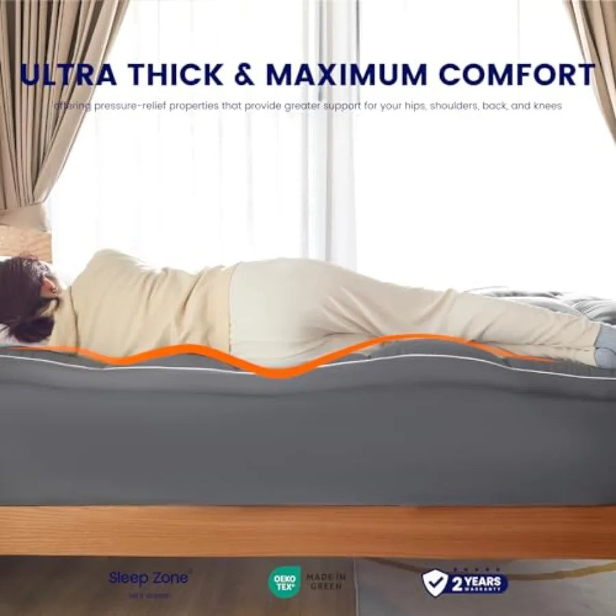 Mattress Topper, Extra Thick Fitted Mattress Pad w/ Deep Pockets