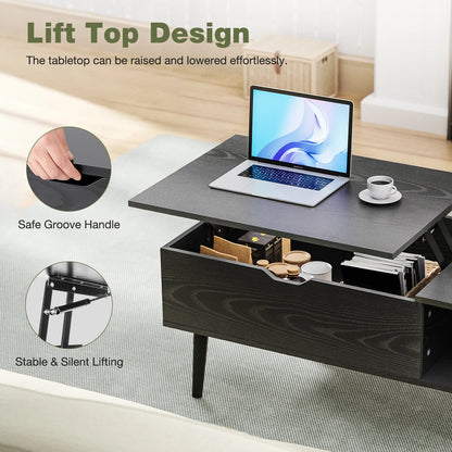 Lift Top Coffee Tables For Living Room, 39.37"x19.7" Wood, Adjustable Storage Shelf, Easy Lift Or Lower