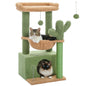 4-in-1 Cat Tree with Large Cat Condo, Sisal Scratching Post, Deep Hammock, Cozy Top Perch