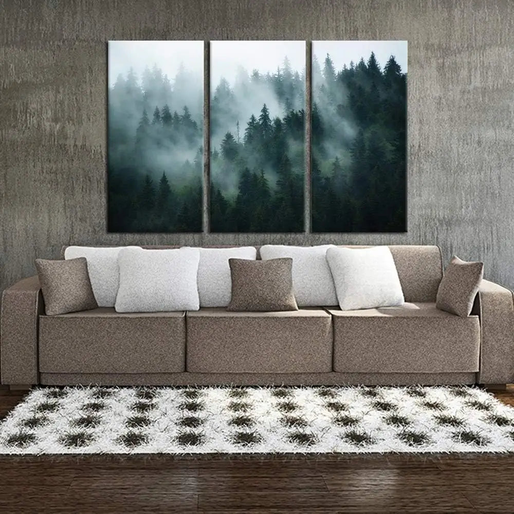 Photographic Dark Tree Misty Landscape Art