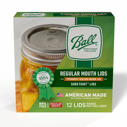 Canning Jar Lids Silver Metal Caps for Mason Jars 2.4 oz 12 Pack for Home Preserving