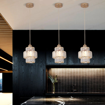 Led Crystal Pendant Light, Green Chandelier Modern Hanging Ceiling Lamp, Retro Home Decor