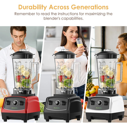 BPA Free 3HP 2200W Heavy Duty Grade Blender, Mixer, Juicer -  High Power Food Processor