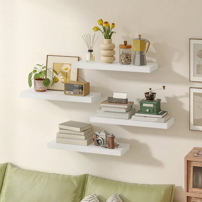 4/8pcs 15.8 Inch Rustic Floating Shelves
