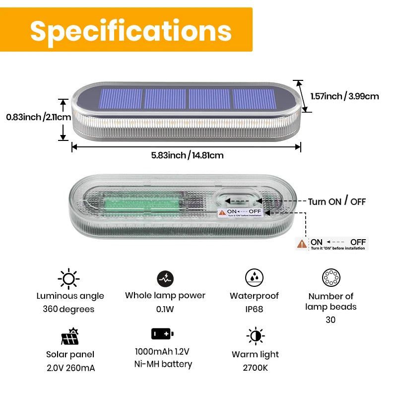 5 Years Lifespan 4 Pack Solar Deck Lights, IP68 Waterproof Auto On/Off