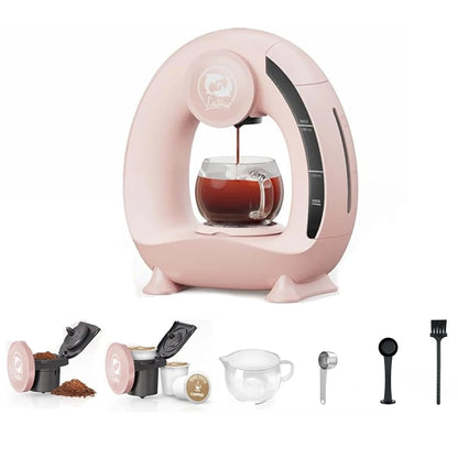 MINI Q Coffee Maker, Portable Machine Compatible with Coffee Powder & Tea