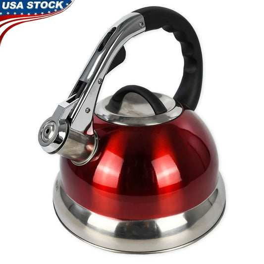 Stainless Steel Induction Compatible Whistling Kettle with Removable Polished Finish Lid
