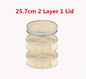 Bamboo Food Steamer basket with Stainless Steel Banding