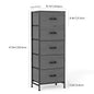48IN Dresser With 5 Fabric Drawers, Steel Frame