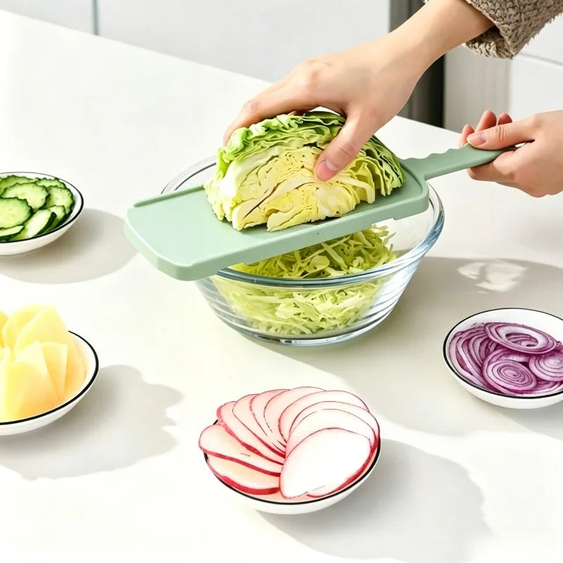 Cabbage Slicer and Shredder| Durable Stainless Steel Kitchen Utensils for Salad Preparation| Ergonomic Handle for Efficient Vegetable Shredding and Slicing| Very Suitable for Cabbage, Cucumber, and Carrots| Includes Storage C