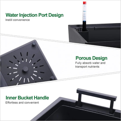 2 PCS 22.4 Inch Tall Plastic Planter for Indoor ＆ Outdoor