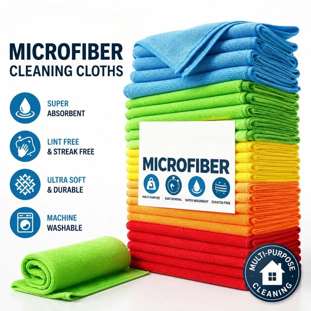 Microfiber Cleaning Cloths, Absorbent, Reusable