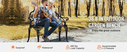 Outdoor Garden Bench, 480 lbs Load Capacity