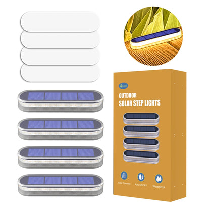 5 Years Lifespan 4 Pack Solar Deck Lights, IP68 Waterproof Auto On/Off