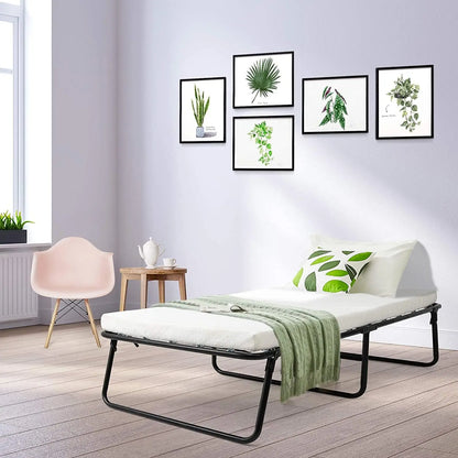 Folding Bed, 80x190cm with 7cm Thick Memory Foam Mattress, Portable