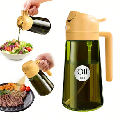 Premium Dark Glass Olive Oil Dispenser, 2 In 1 Cooking Oil Spray Bottle Mister