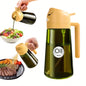 Premium Dark Glass Olive Oil Dispenser, 2 In 1 Cooking Oil Spray Bottle Mister