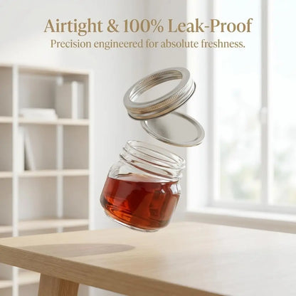 12-Pack 8 oz Mason Jars with Airtight Lids, Labels & Twine