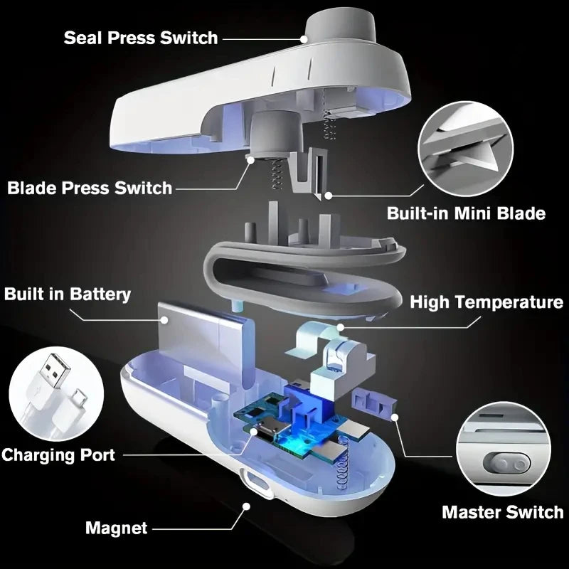 Mini Heat Sealing Machine for Bags, Handheld Food Packaging