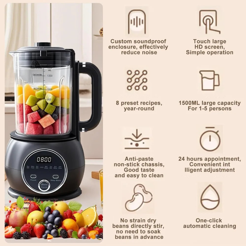 Ten in One Nut Milk Maker and Blender, 51oz 20 Blades Auto Clean