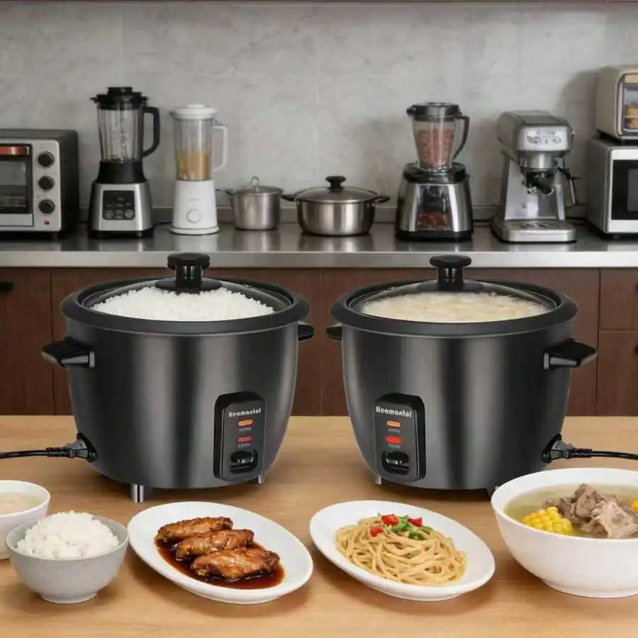 1pc 0.6L 110v Mini Electric Rice Cooker, Durable Metal Housing, Non Stick Coated Metal