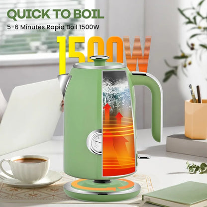 17 Liter Stainless Steel Electric Kettle with Temperature Display, Fast Boiling, Auto Shut Off and Boil Dry Protection