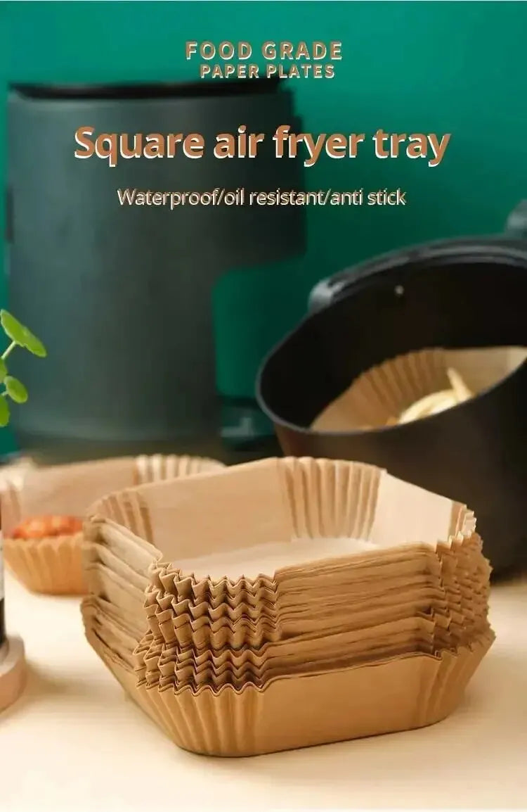 50Pcs Air Fryer Disposable Paper Non-Stick Airfryer Baking Papers