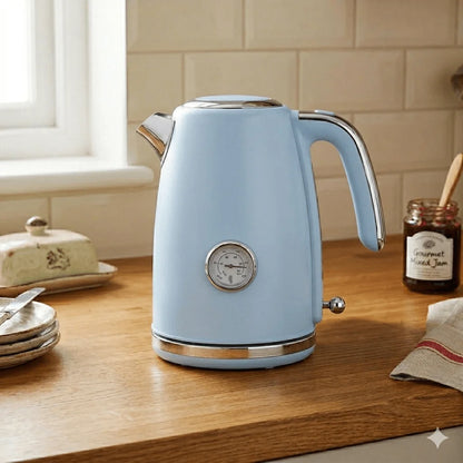 Electric Kettle 1.7L, Quick Heating With Thermometer, LED Indicator
