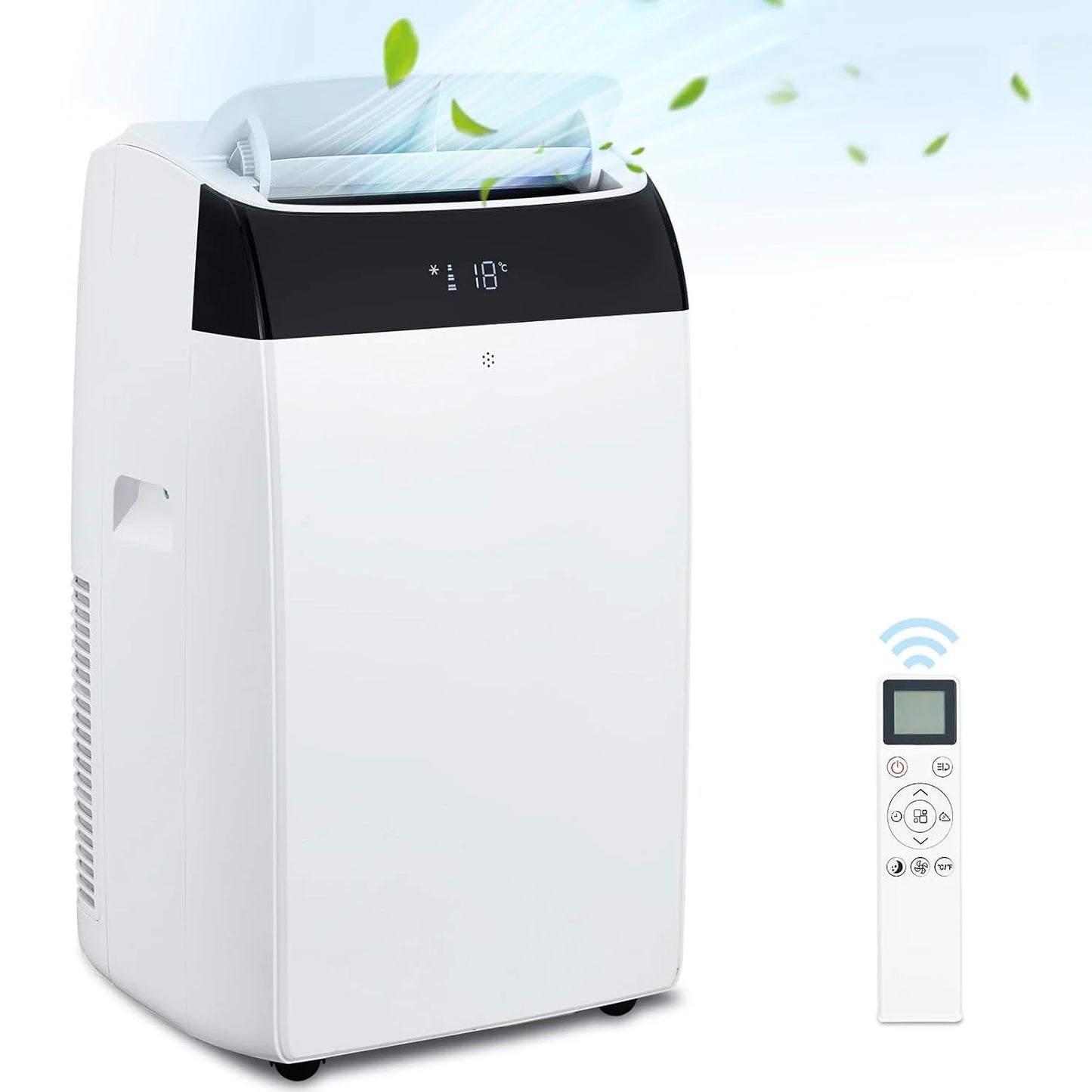 14000 BTU Portable Air Conditioner, 3-In-1 Free Standing Cooling AC Unit With Fan, Dehumidifier, Remote Control, Sleep Mode