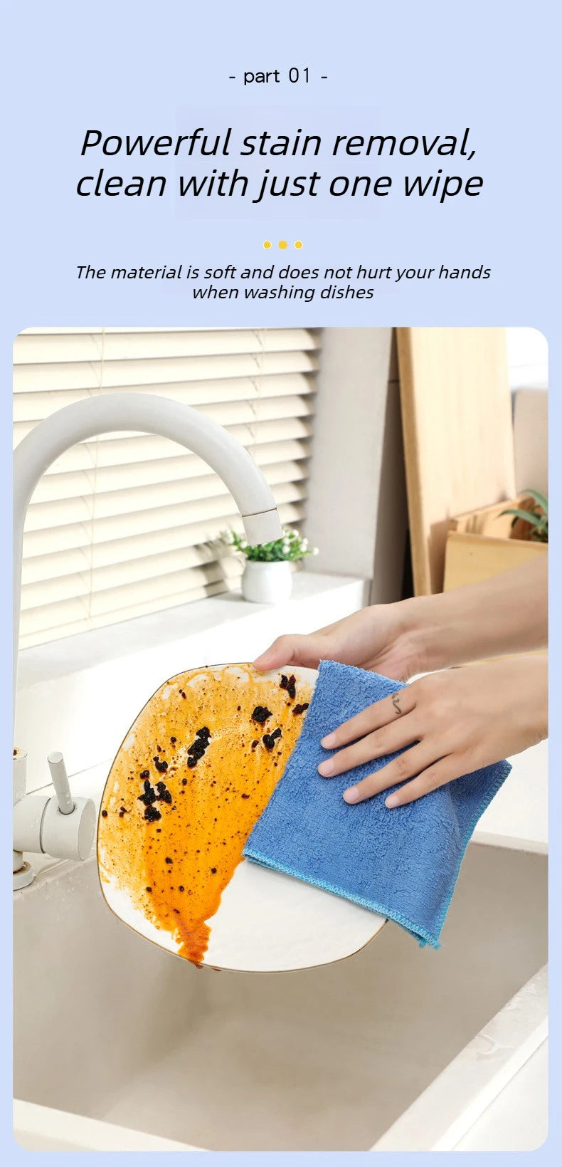 Microfiber Cleaning Cloths, Absorbent, Reusable