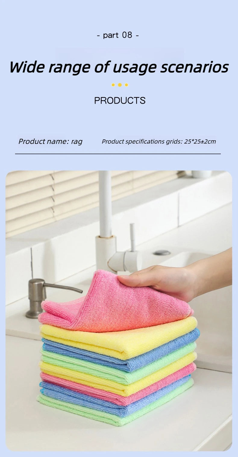 Microfiber Cleaning Cloths, Absorbent, Reusable