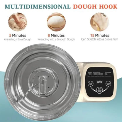 Electric Dough Mixer Maker 5.5 QT for Fermenting and Kneading with Stainless Steel Bowl and Smart Timing