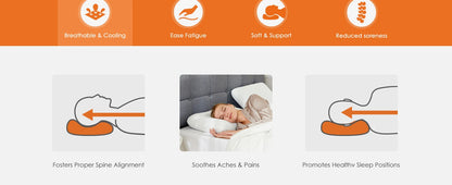 2-pieces Memory Foam Pillows, Standard Size Neck Pillow, Ventilated Cooling Bed Pillow with Removable Washable Cover ,