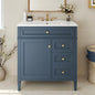 30" Bathroom Vanity with Sink, Modern Single Door, 2 Tip-Out Drawers
