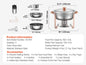 4 Pack Chafing Dish Buffet Set, Stainless Steel w/4 Full Size Round Pans