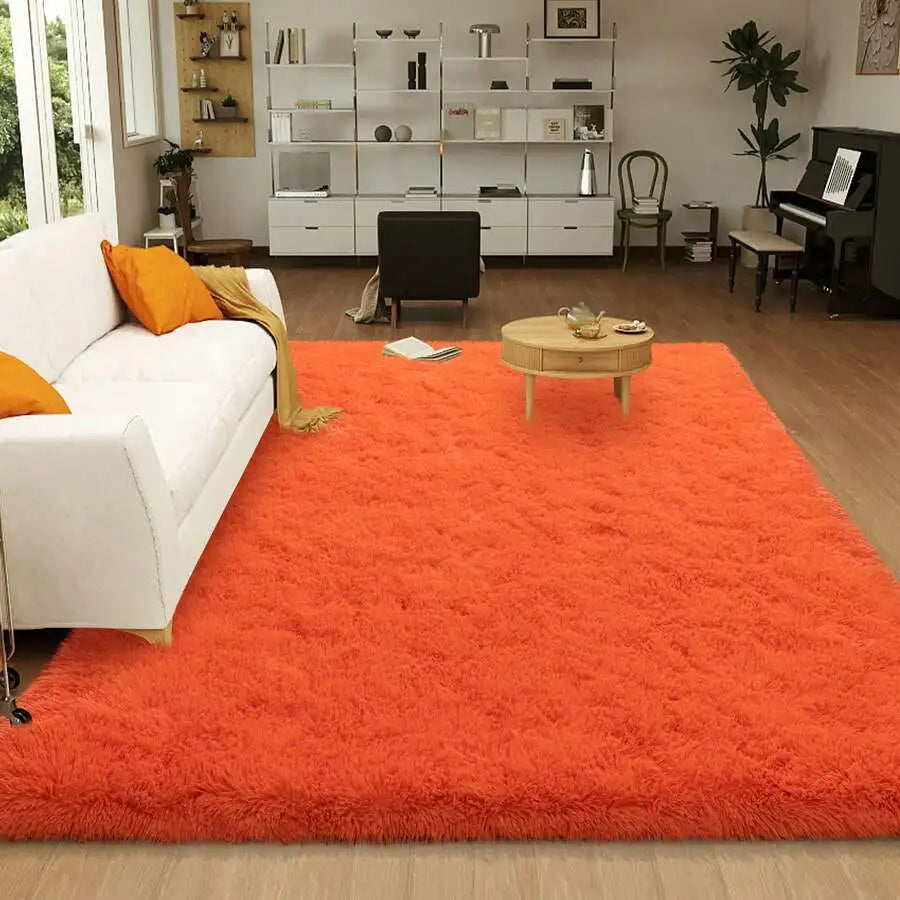 Soft Shag Rugs For Bedroom, Living Room, Luxury Modern Plush Carpet, Non-Slip